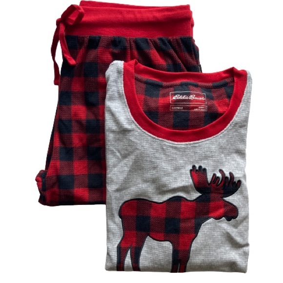 Eddie Bauer Womens 2-Piece Holiday Pajama Sleepwear Set Large NWT - Picture 1 of 16